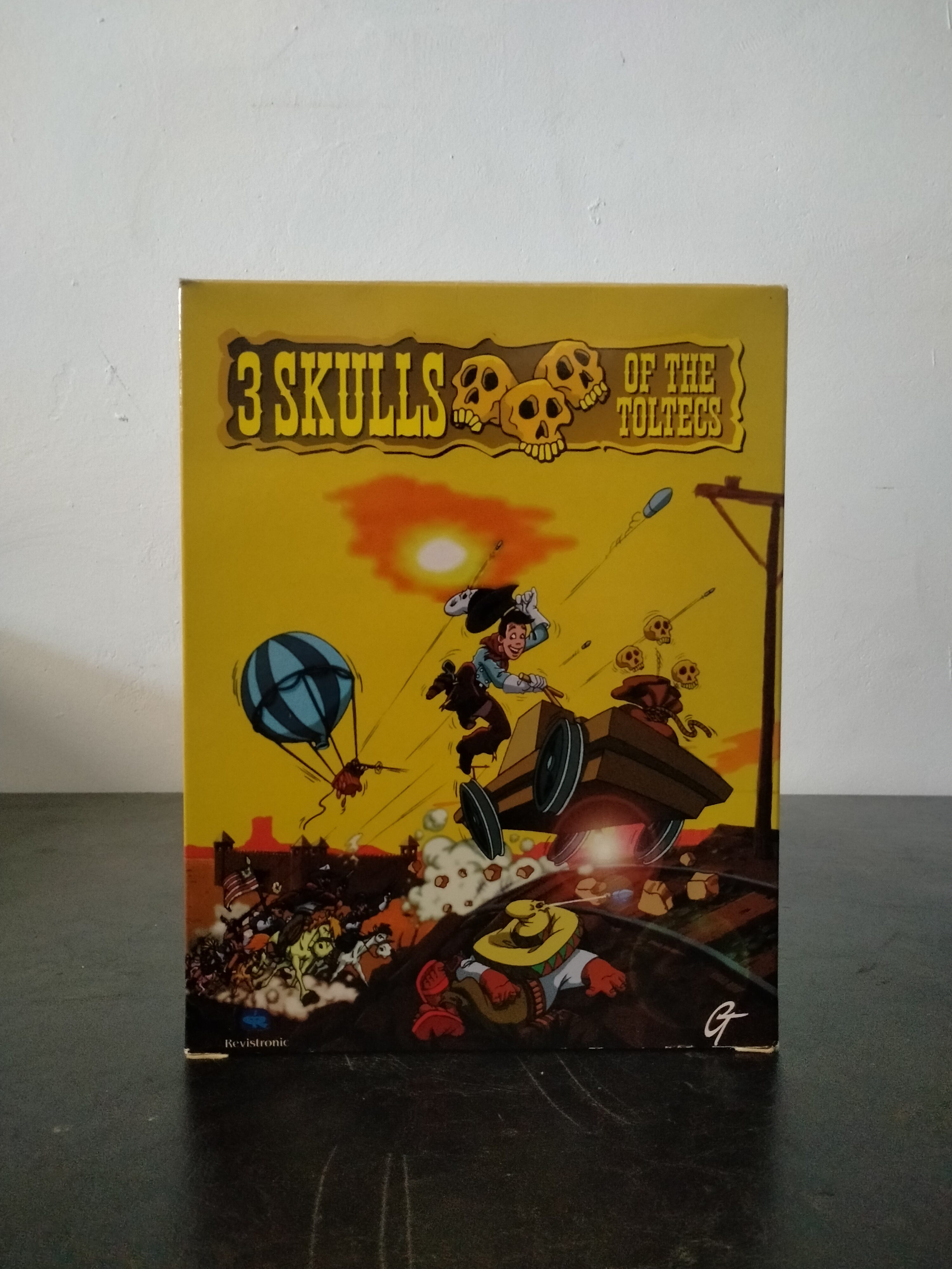 Edición física de 3 Skulls of the Toltecs, formato Big Box, para MS-DOS, Windows 95