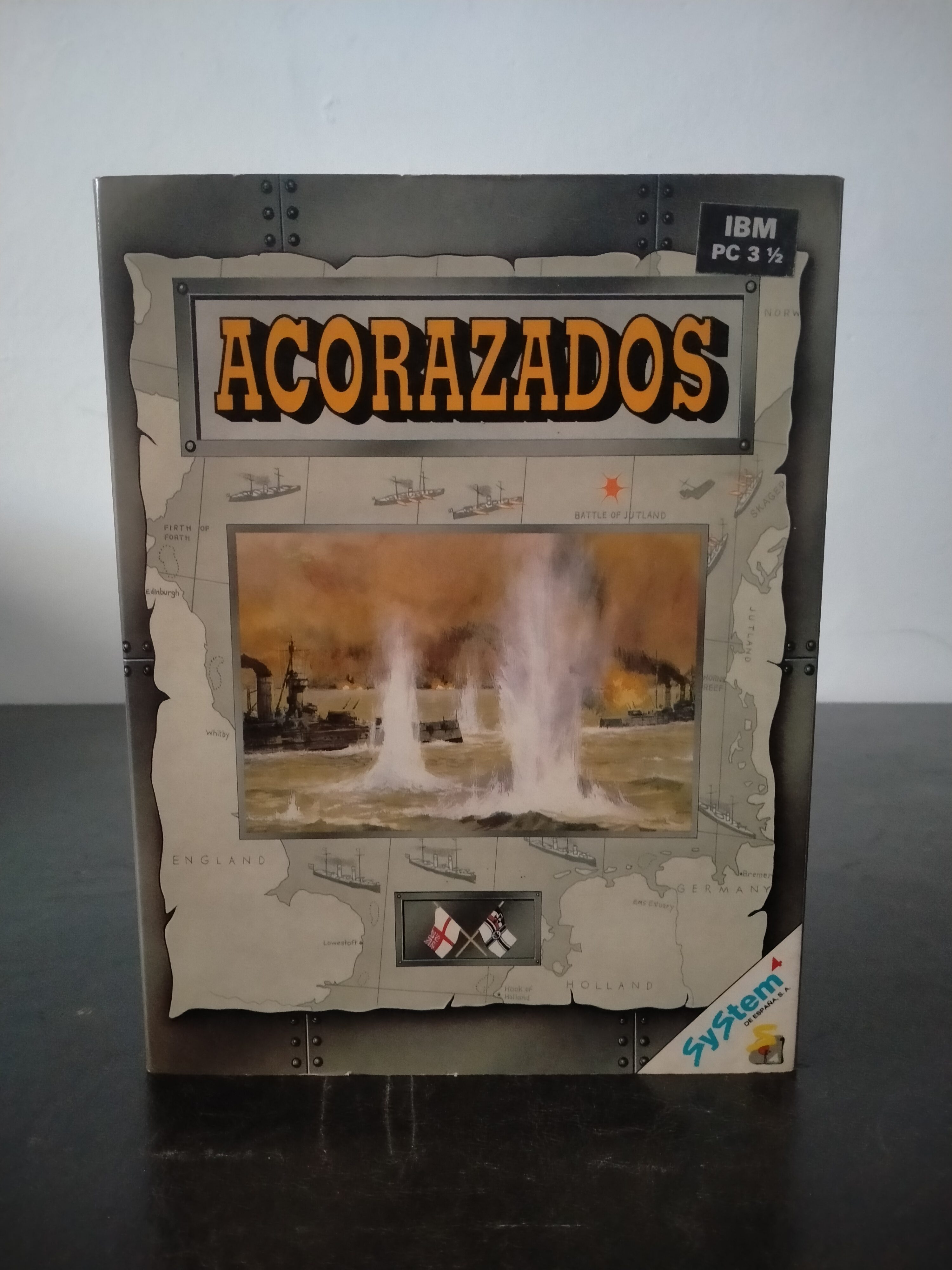 Portada de Acorazados, formato Big Box, para MS-DOS