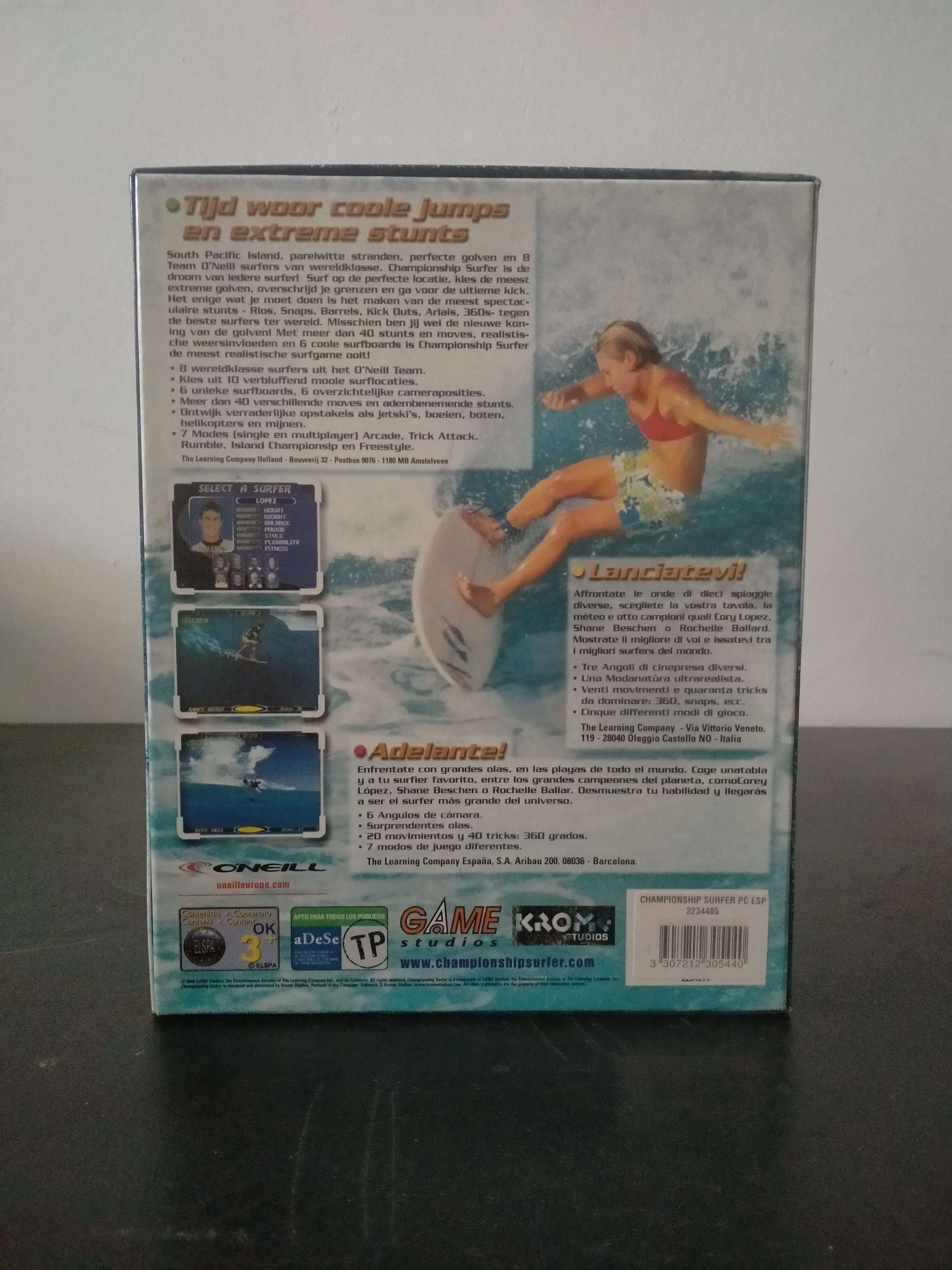 Imagen documental 2 de Championship Surfer, formato Big Box, para Windows 95, Windows 98