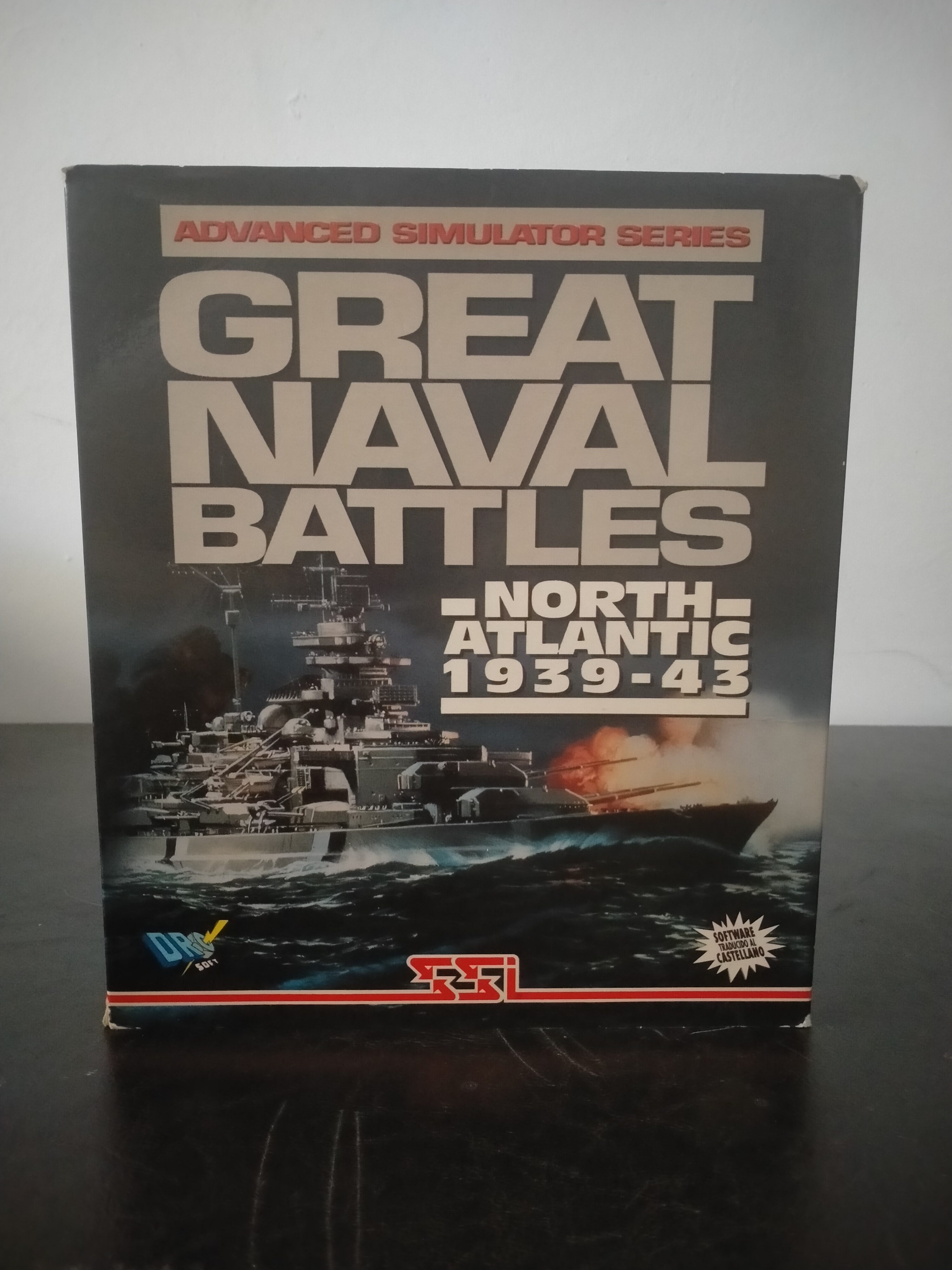 Portada de Great Naval Battles: North Atlantic 1939-43, formato Big Box, para MS-DOS
