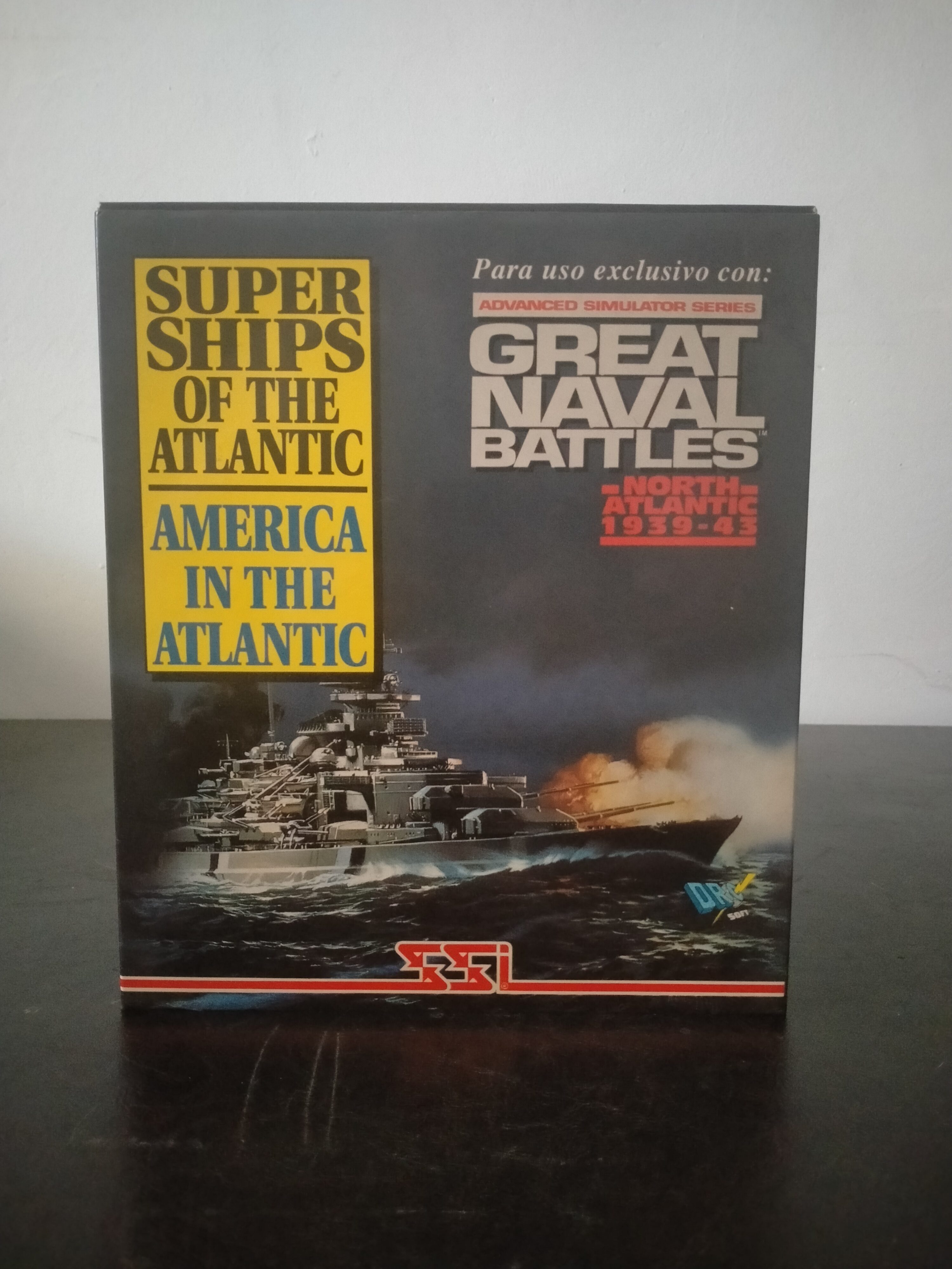 Portada de Great Naval Battles: Super Ships of the Atlantic - America in the Atlantic, formato Big Box, para MS-DOS
