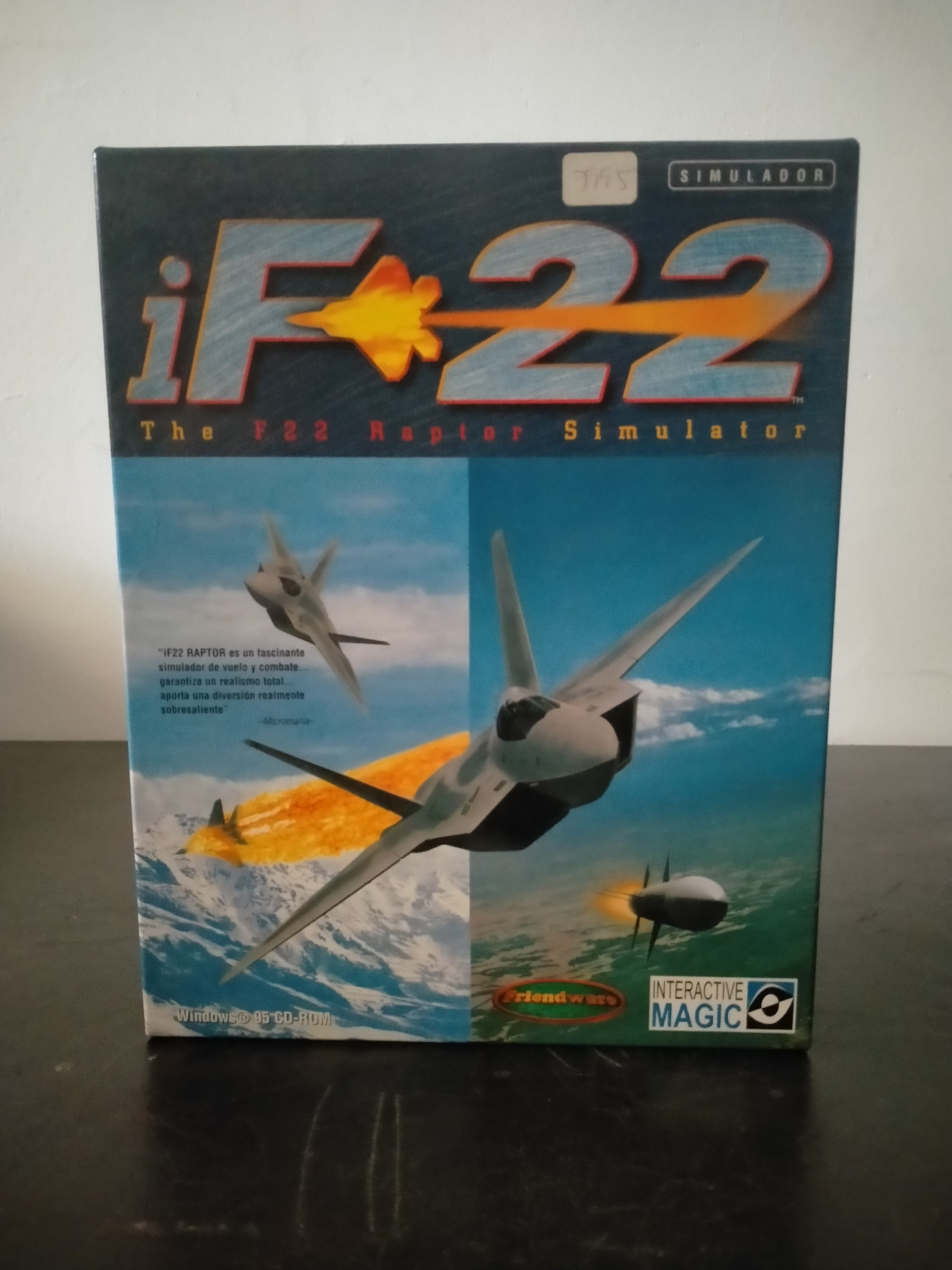 Portada de iF-22: The F-22 Raptor Simulator, formato Big Box, para Windows 95