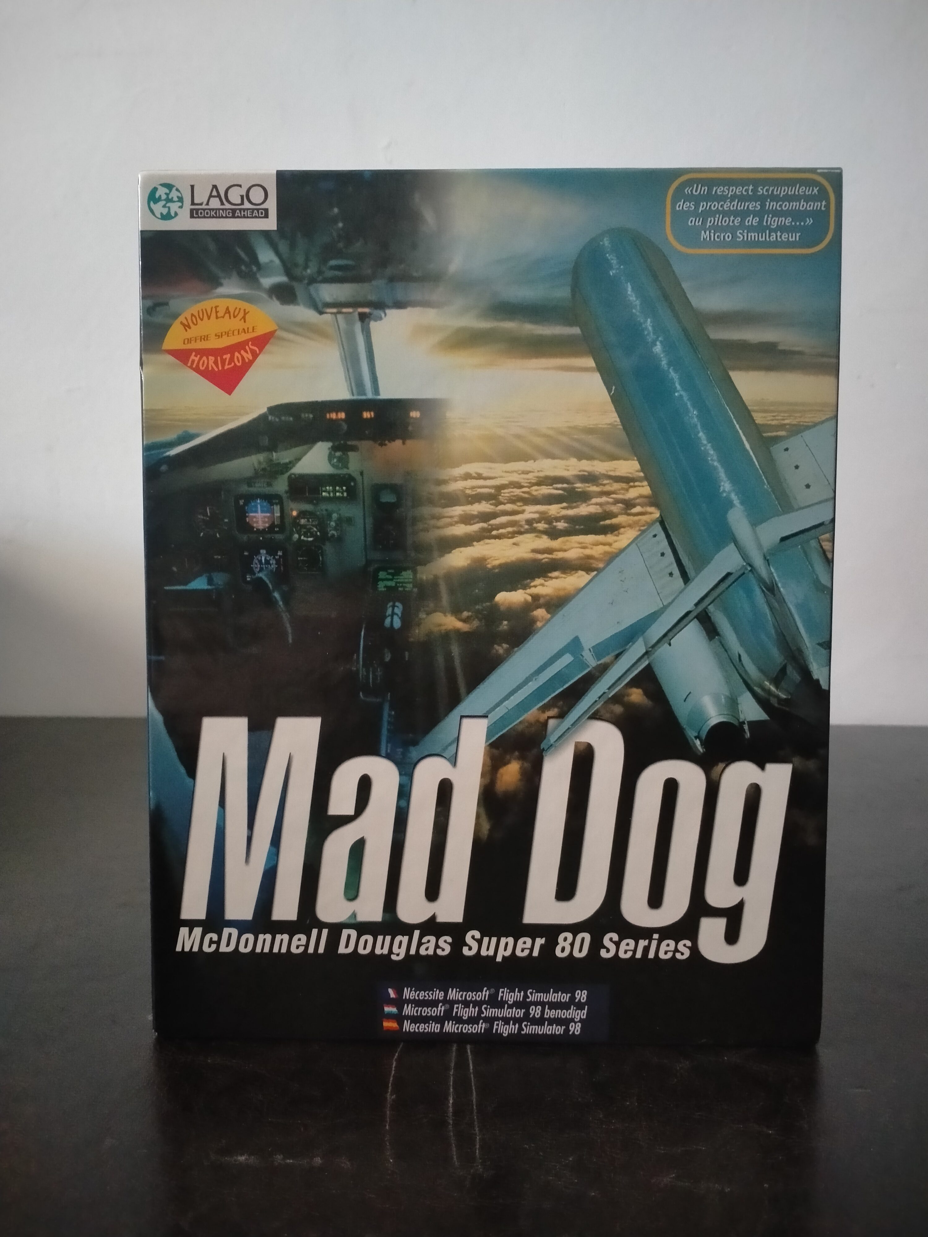 Portada de Mad Dog: McDonnell Douglas Super 80 Series, formato Big Box, para Windows 95, Windows 98