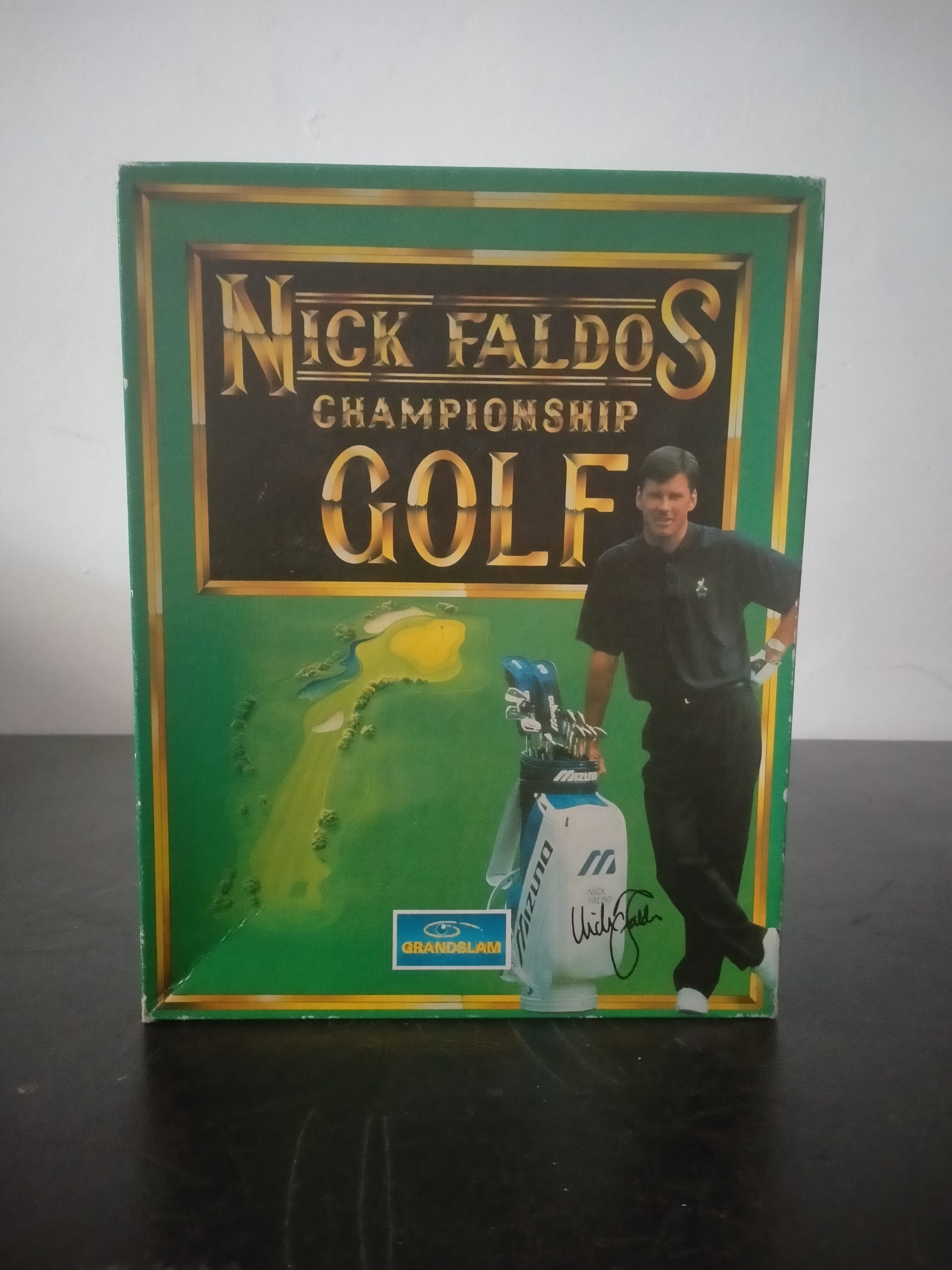 Portada de Nick Faldo's Championship Golf, formato Big Box, para MS-DOS