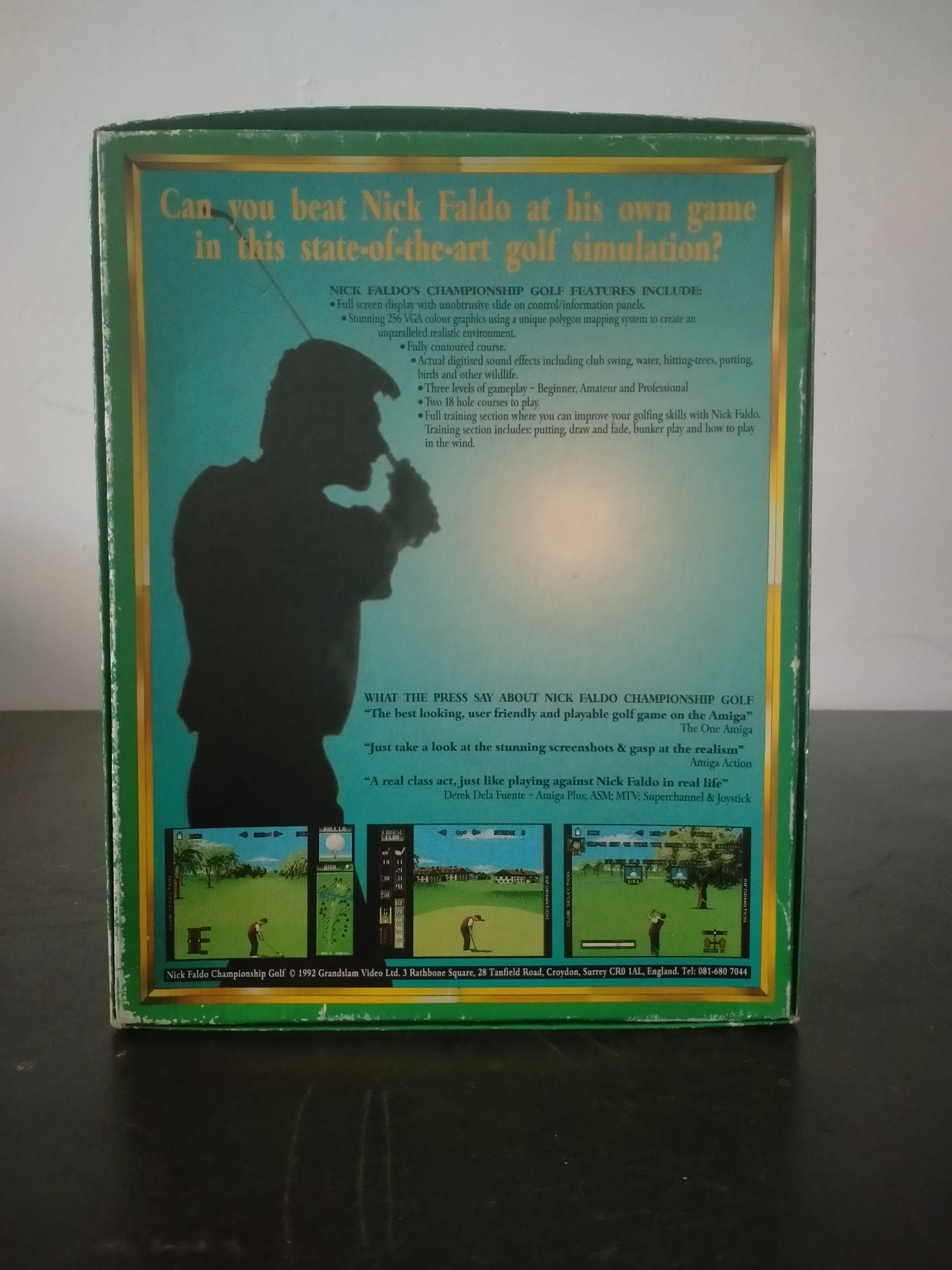 Imagen documental 2 de Nick Faldo's Championship Golf, formato Big Box, para MS-DOS