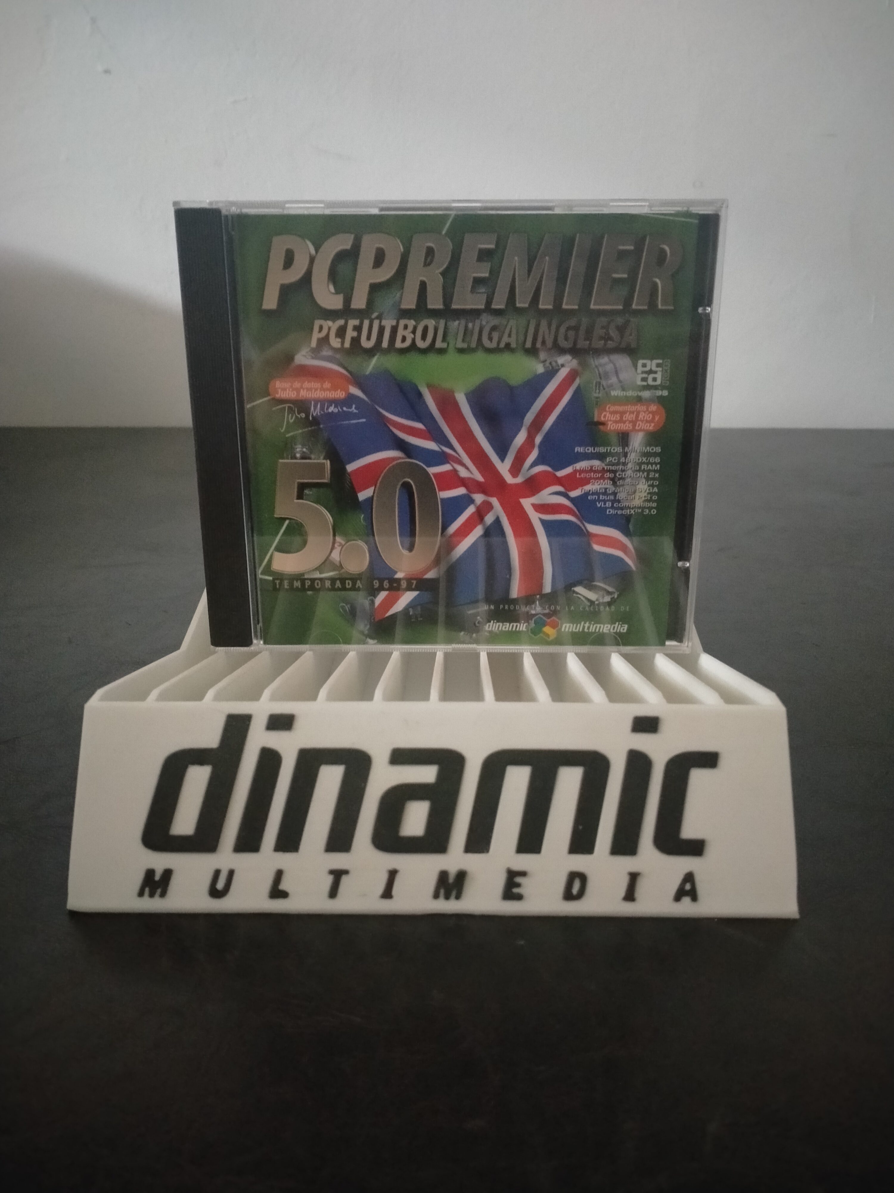 Portada de PC Premier: PC Fútbol Liga Inglesa 5.0 - Temporada 96-97, formato Jewel Case, para Windows 95