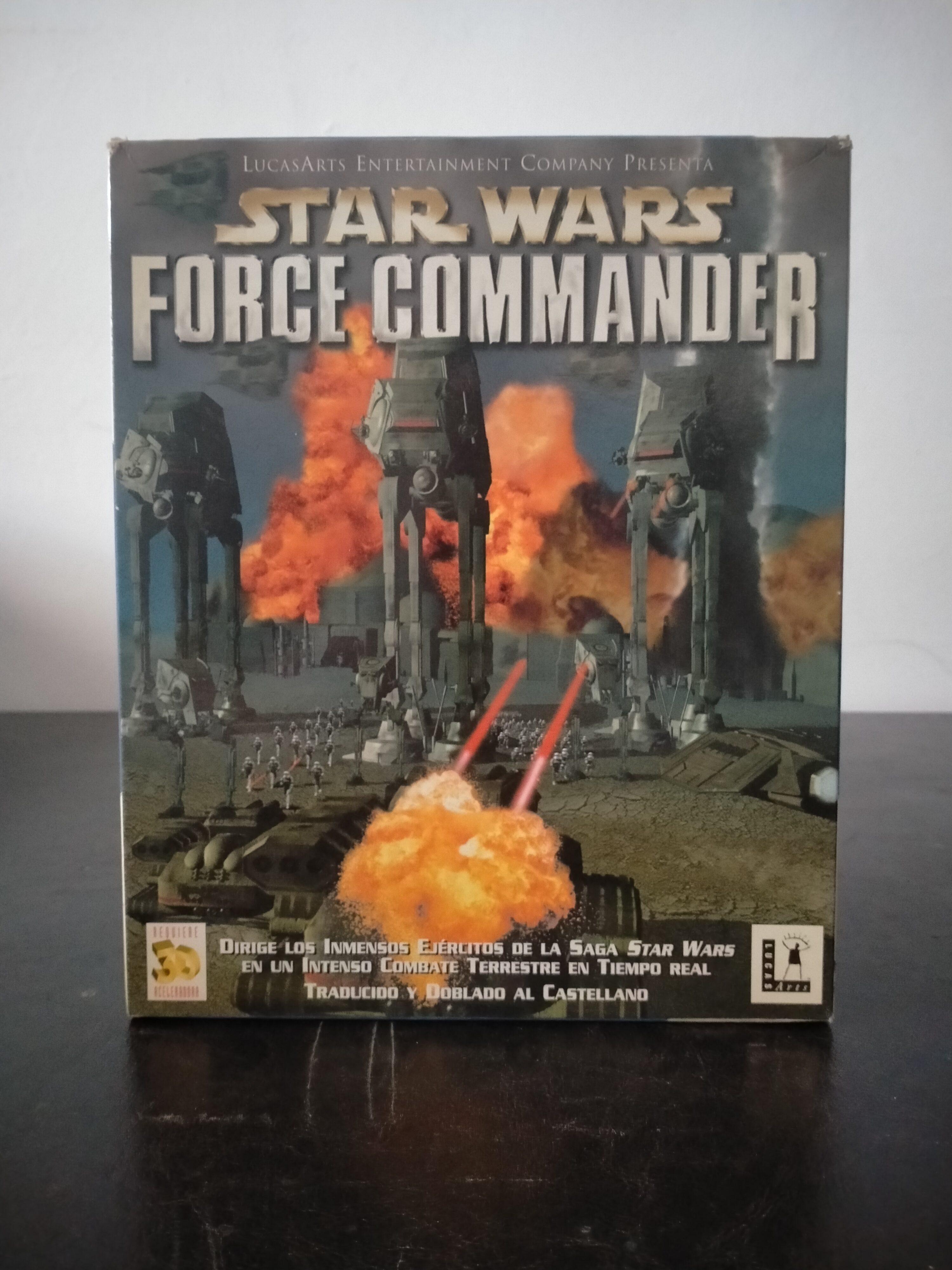 Portada de Star Wars: Force Commander, formato Big Box, para Windows 95, Windows 98